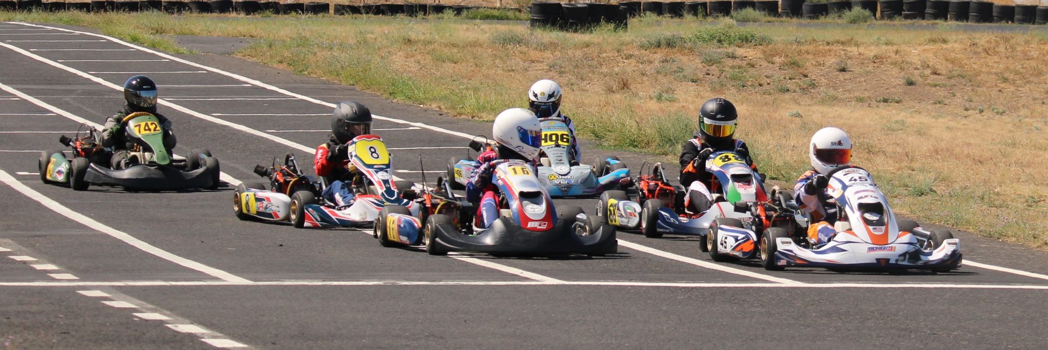 karts staging for a race