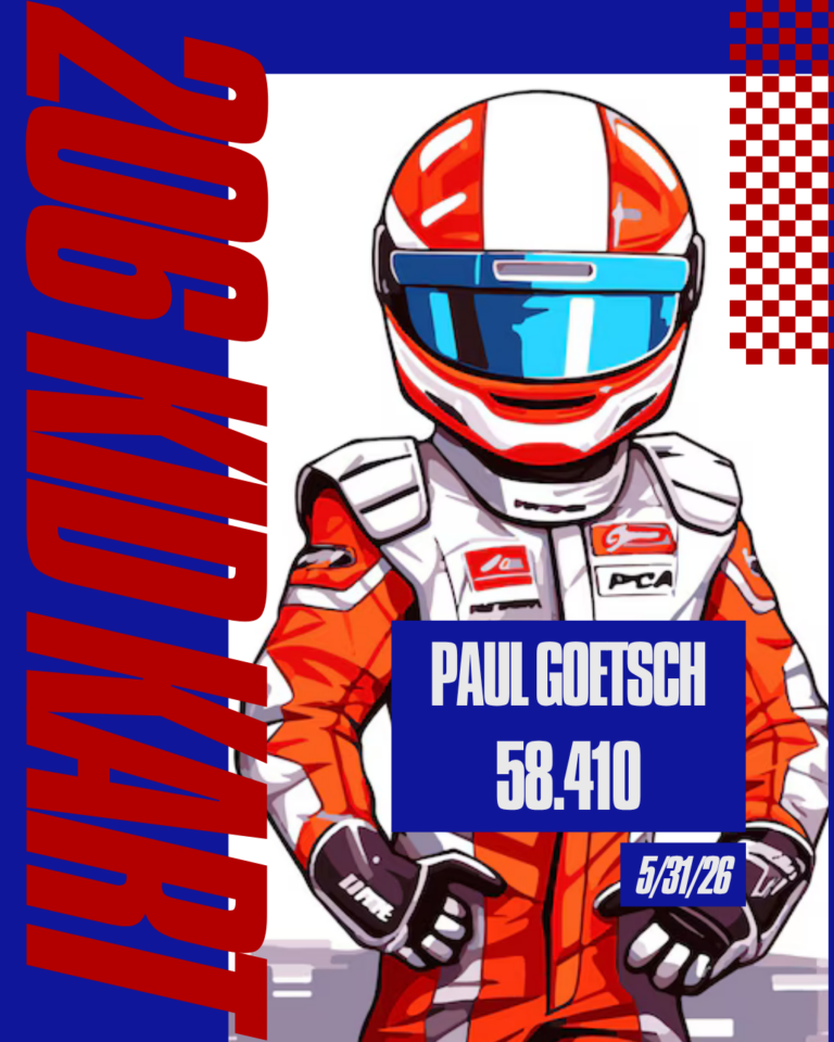 206 kid kart track record, Paul Goetsch 58.140